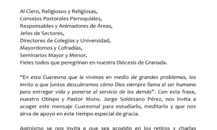 mensaje cuaresma 2021  Obispo de Granada