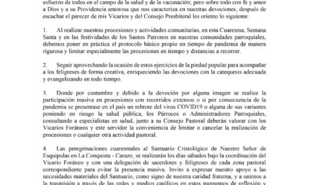 ORIENTACIONES DE LA ARQUIDIOCESIS DE MANAGUA PARA ACTIVIDADES DE PIEDAD POPULAR