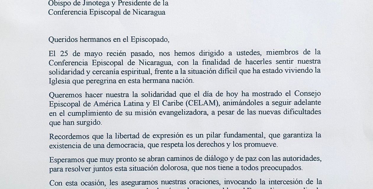 CONFERENCIA EPISCOPAL DE HONDURAS: NUESTRA SOLIDARIDAD Y CERCANIA ESPIRITUAL